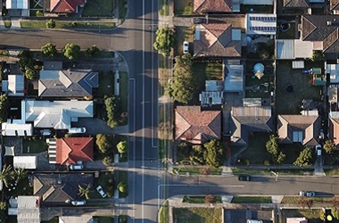 Ariel image of houses 