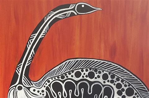 Barramal the emu indigenous artwork