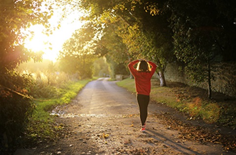 Person walking in the outdoors