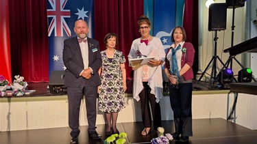 Inductee Anne Bremner with Cr Hood, Heather Mutimer and Cr Bray