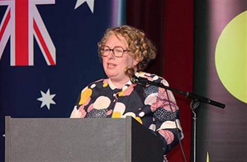 Joanne Pegg on stage 