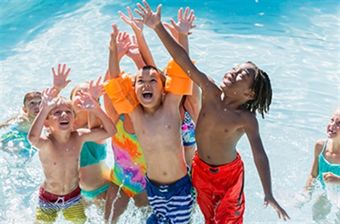 Kids playing a pool