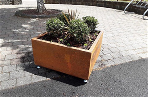 Planter box in a streetscape setting