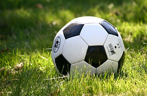 Soccer ball on pitch