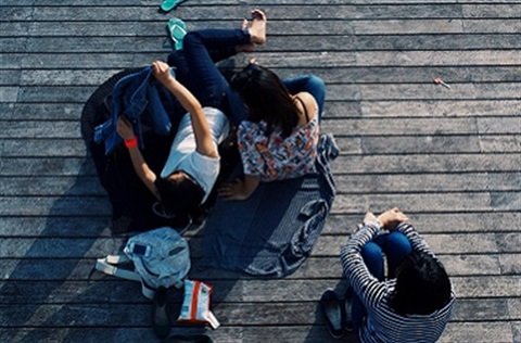Young people sitting