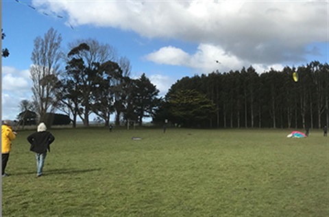 Kite flying at Dean Recreation Reserve