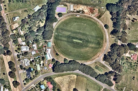 Areal shot of the Trentham Recreation Reserve