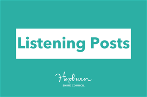 Graphic with the words Listening posts and the Council logo